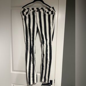 Forever 21 striped stretch jeans beetle juice vibes